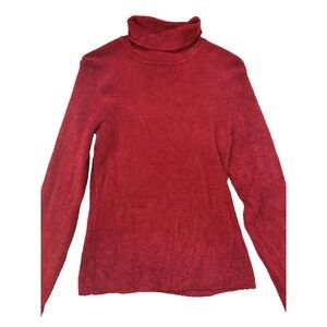 Talbots Turtleneck Sweater LG Women Cozy Textured Knit Cottagecore Grandma Chic